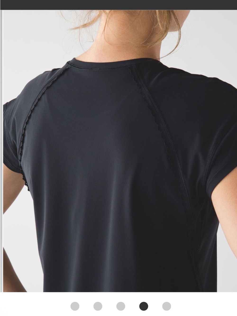 LULULEMON ATHLETICA Women’s Black Short-Sleeve Crew Tee Size Small/Medium yoga - Picture 7 of 7